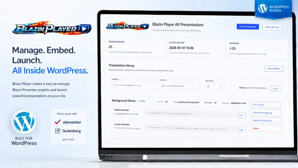 Blazin Player WordPress Plugin